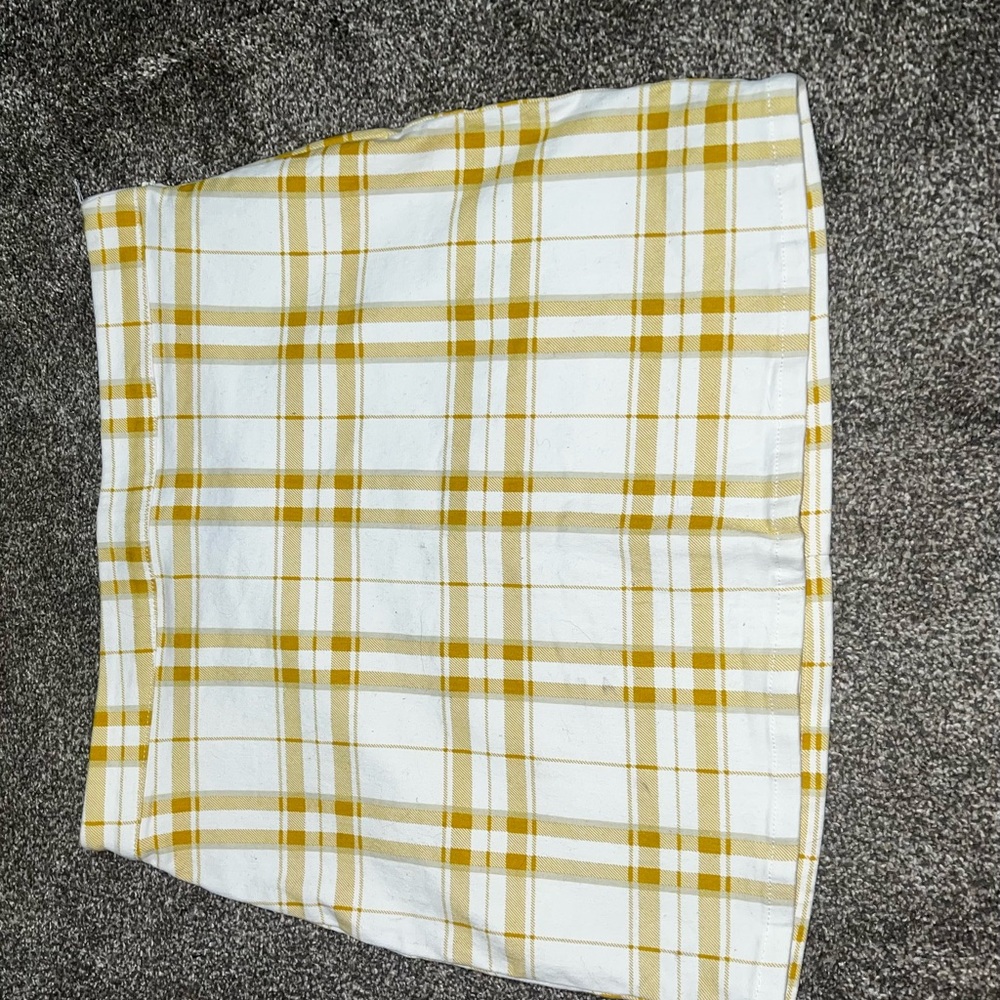 forever 21 yellow plaid skirt